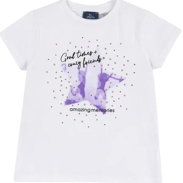 T-Shirt|Chicco Maglietta Manica Corta E Stampa Bianco