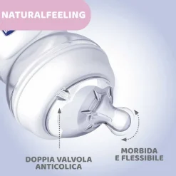 Biberon|Chicco Naturalfeeling Biberon 2M+ 250Ml Flusso Medio Grigio