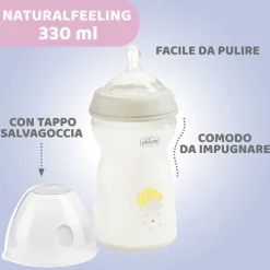 Biberon|Chicco Naturalfeeling Biberon 6M+ 330Ml Flusso Veloce Grigio