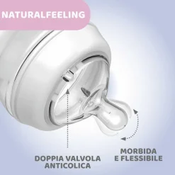 Biberon|Chicco Naturalfeeling Biberon 6M+ 330Ml Flusso Veloce Grigio