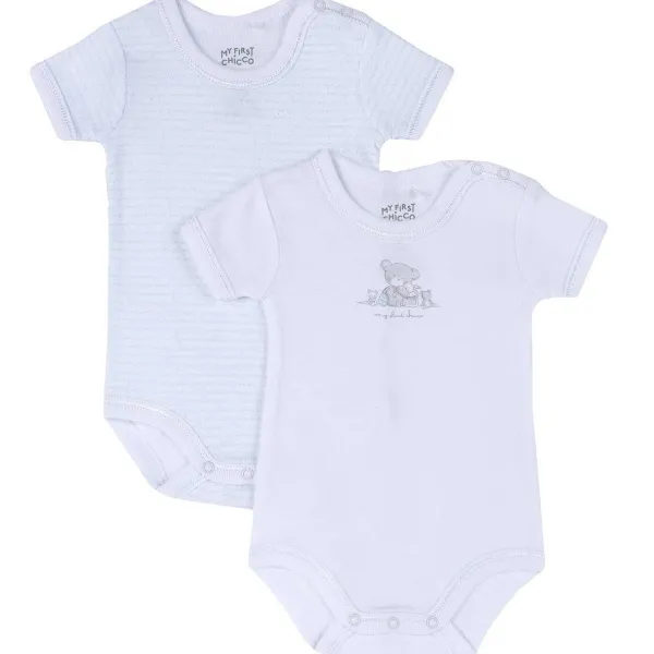 Body|Chicco Set Body Intimo Bianco E Azzurro
