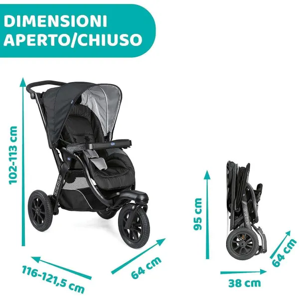 Trio E Sistemi Modulari|Chicco Trio Activ3 Con Kory Essential Jet Black